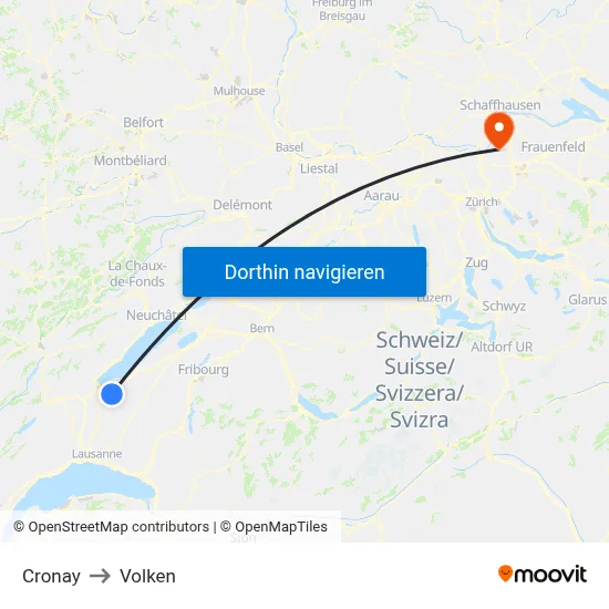 Cronay to Volken map
