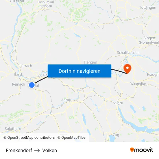 Frenkendorf to Volken map