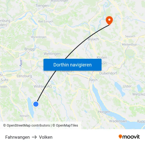 Fahrwangen to Volken map