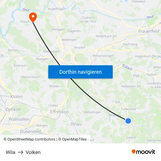 Wila to Volken map