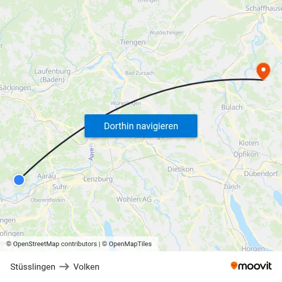 Stüsslingen to Volken map