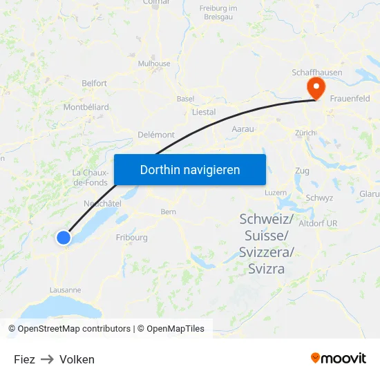 Fiez to Volken map