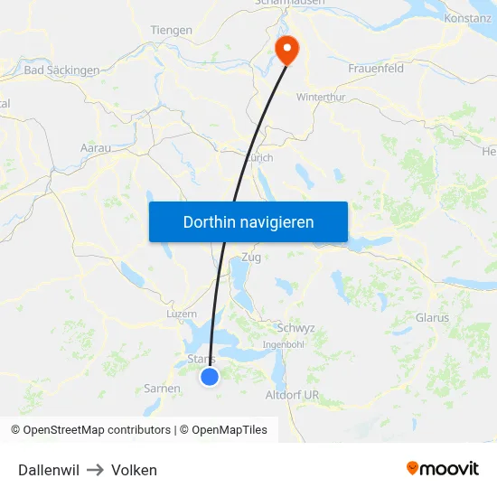 Dallenwil to Volken map