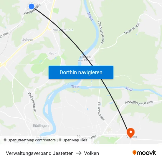 Verwaltungsverband Jestetten to Volken map