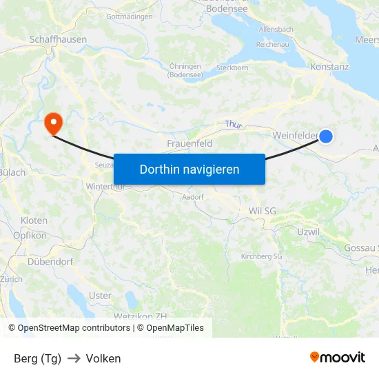 Berg (Tg) to Volken map