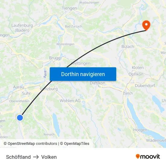 Schöftland to Volken map