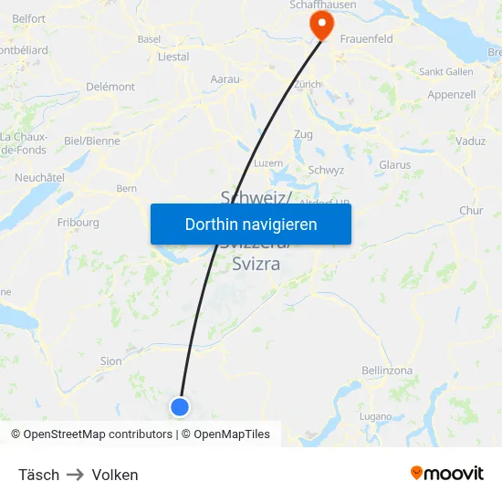 Täsch to Volken map