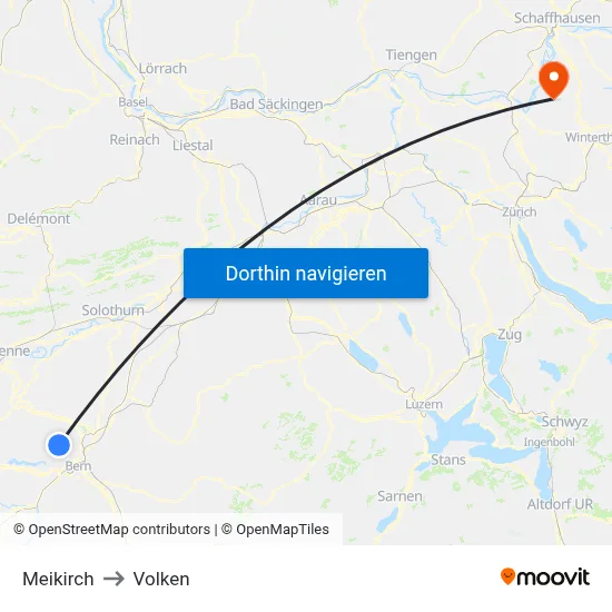 Meikirch to Volken map