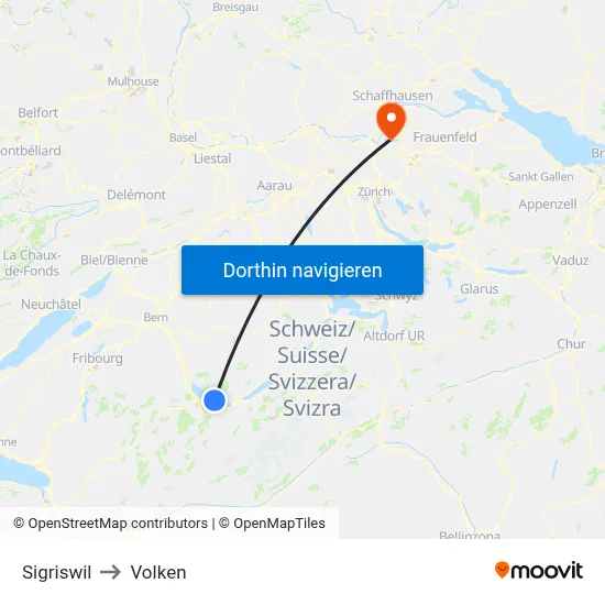 Sigriswil to Volken map