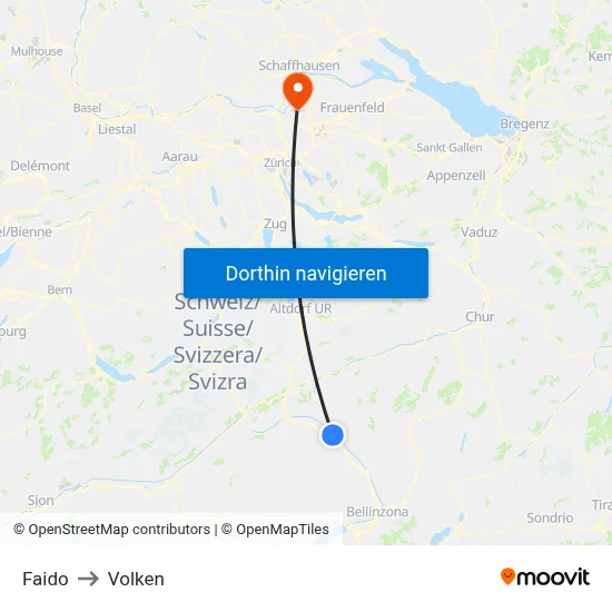 Faido to Volken map