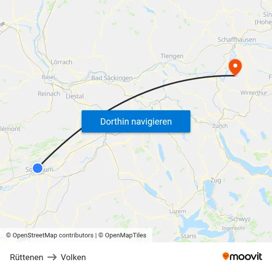Rüttenen to Volken map