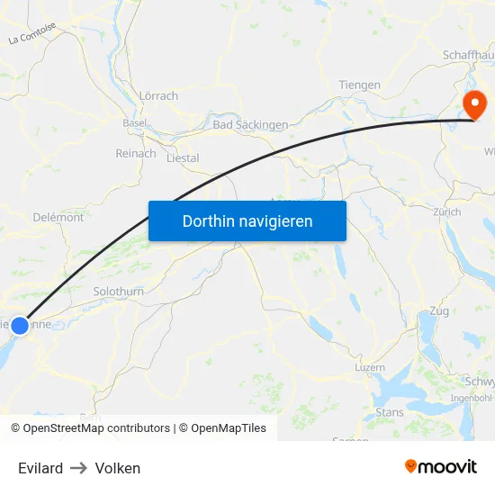 Evilard to Volken map