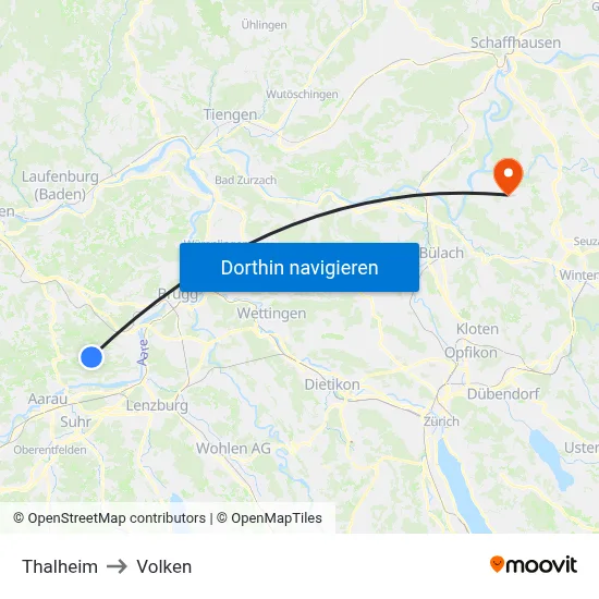 Thalheim to Volken map
