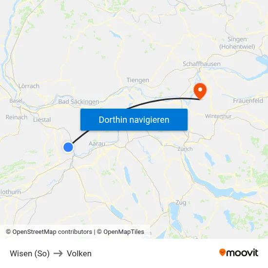 Wisen (So) to Volken map