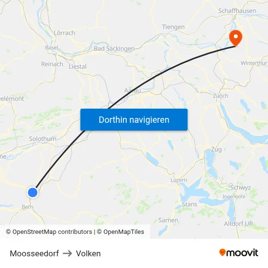 Moosseedorf to Volken map