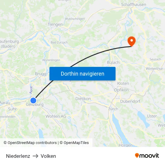 Niederlenz to Volken map
