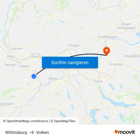 Wittinsburg to Volken map
