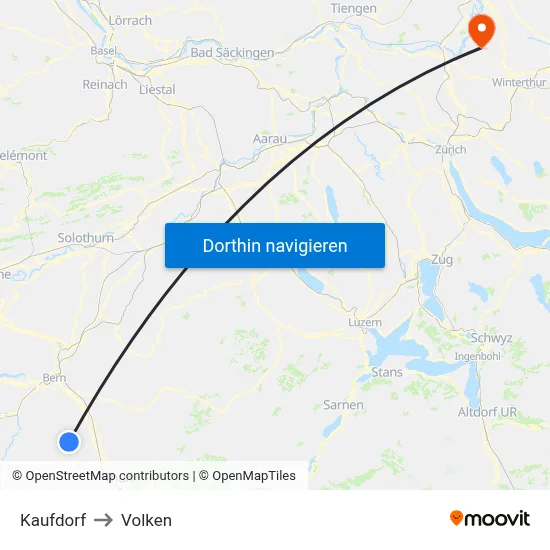 Kaufdorf to Volken map