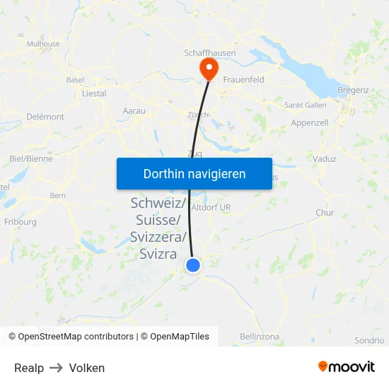 Realp to Volken map