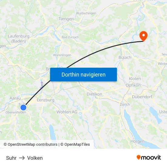 Suhr to Volken map