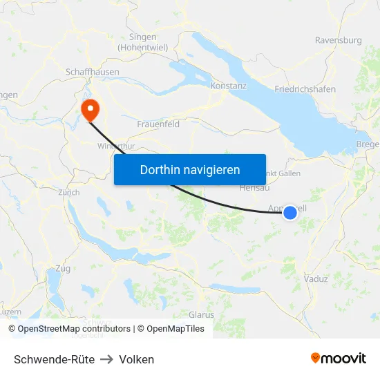 Schwende-Rüte to Volken map