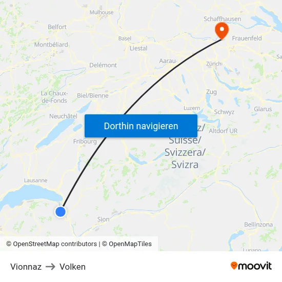 Vionnaz to Volken map
