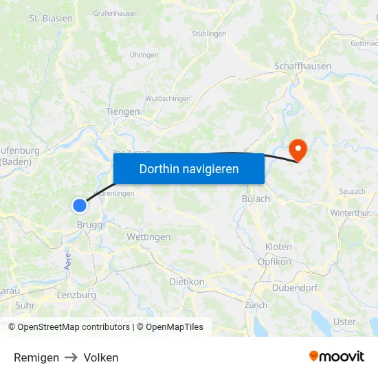 Remigen to Volken map