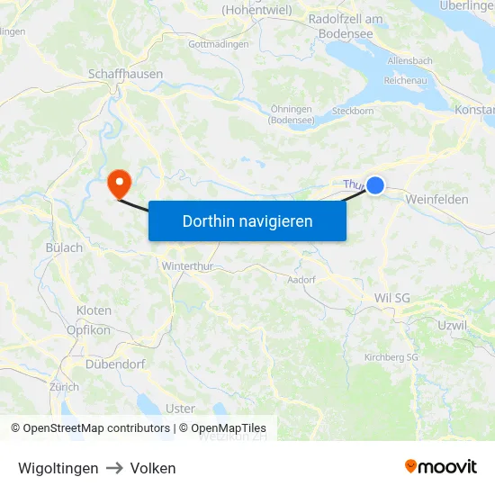 Wigoltingen to Volken map