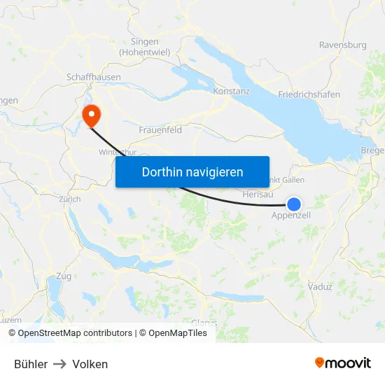 Bühler to Volken map