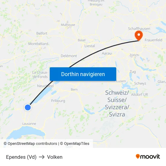 Ependes (Vd) to Volken map