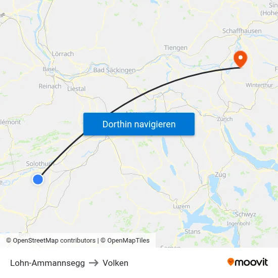 Lohn-Ammannsegg to Volken map
