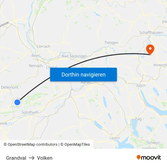 Grandval to Volken map