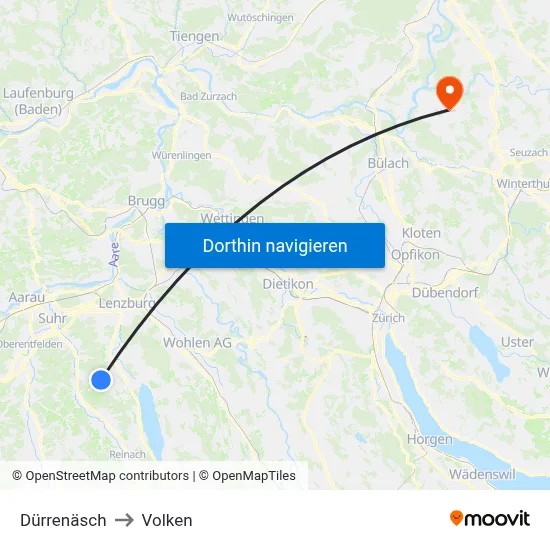 Dürrenäsch to Volken map