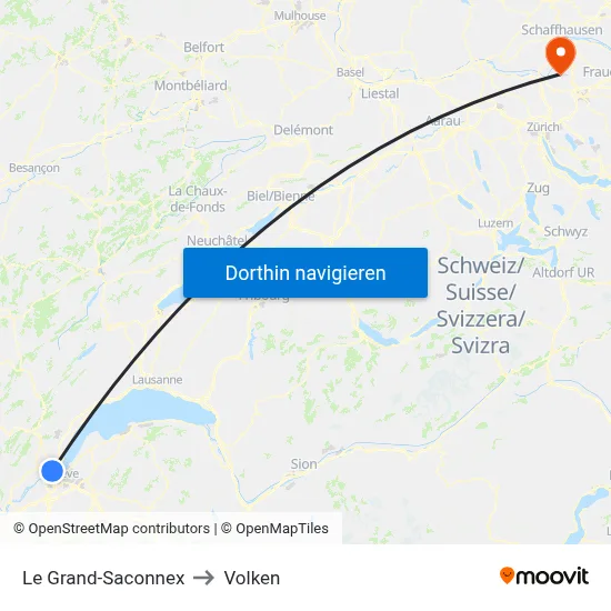 Le Grand-Saconnex to Volken map