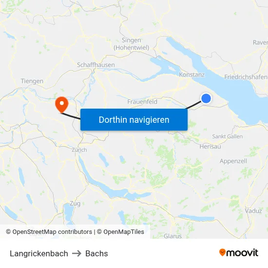 Langrickenbach to Bachs map