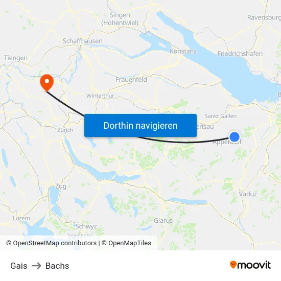 Gais to Bachs map