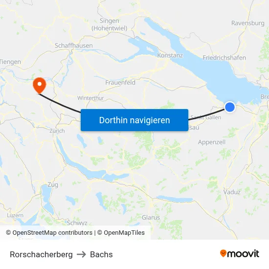Rorschacherberg to Bachs map