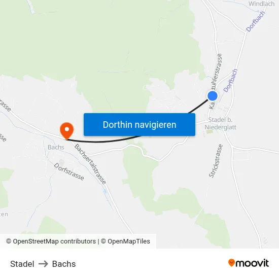 Stadel to Bachs map