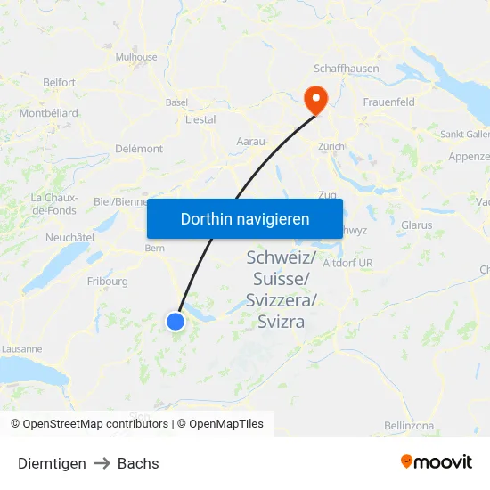 Diemtigen to Bachs map