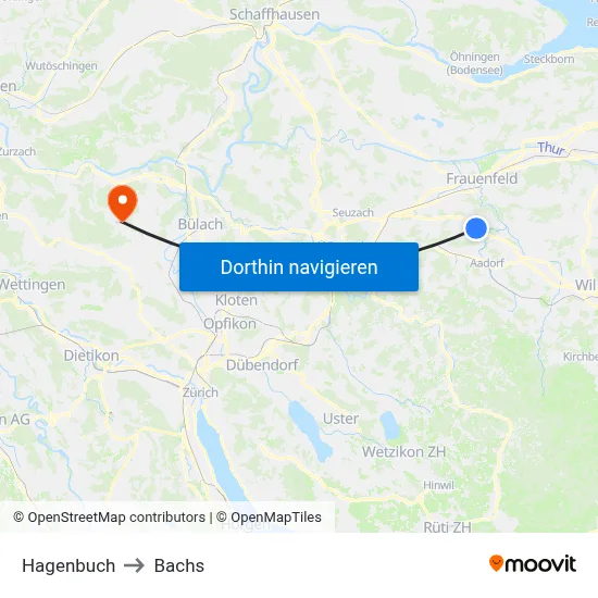 Hagenbuch to Bachs map