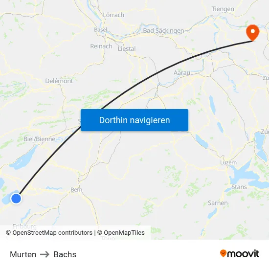 Murten to Bachs map