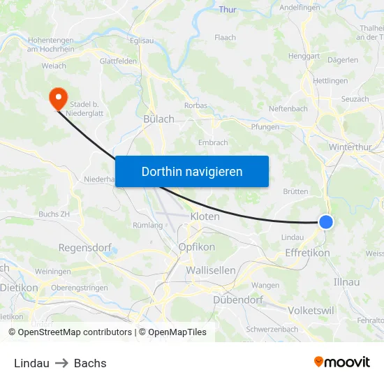 Lindau to Bachs map