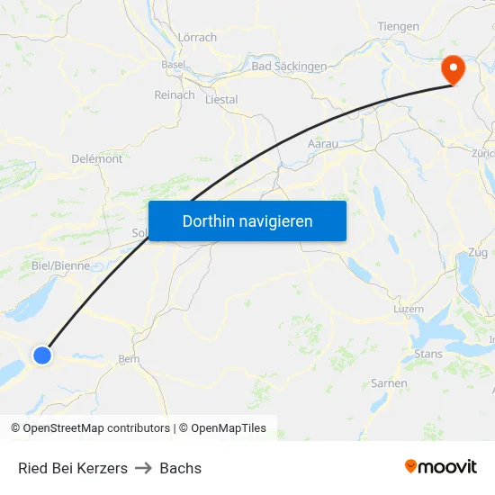 Ried Bei Kerzers to Bachs map