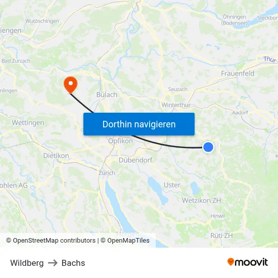 Wildberg to Bachs map