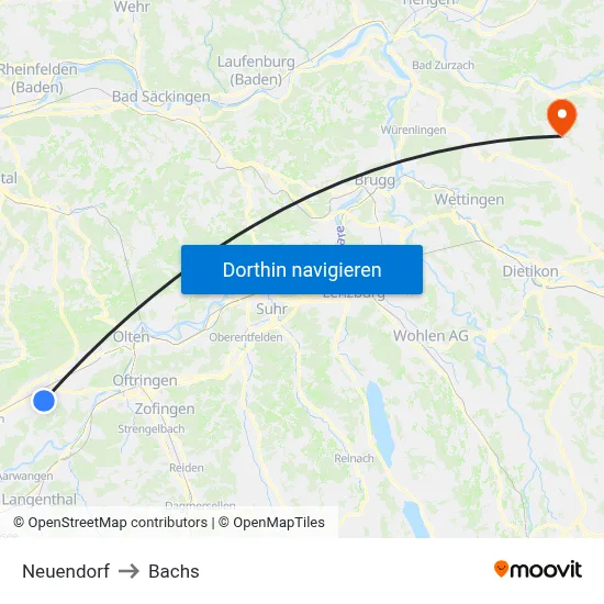 Neuendorf to Bachs map