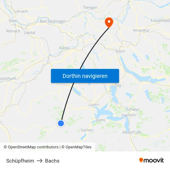 Schüpfheim to Bachs map