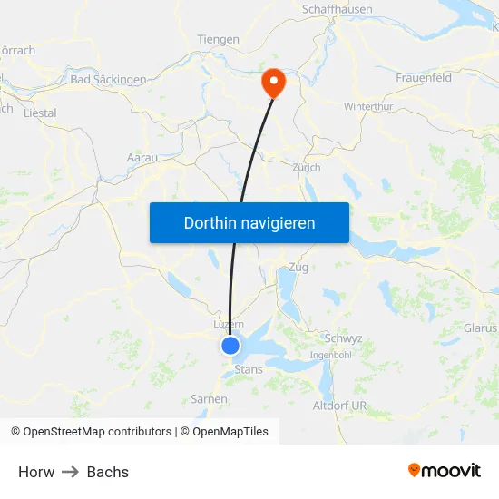 Horw to Bachs map