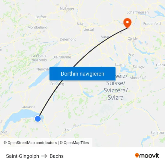 Saint-Gingolph to Bachs map