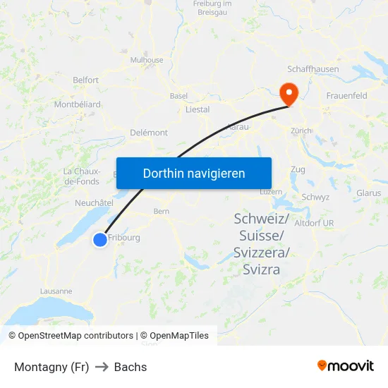 Montagny (Fr) to Bachs map