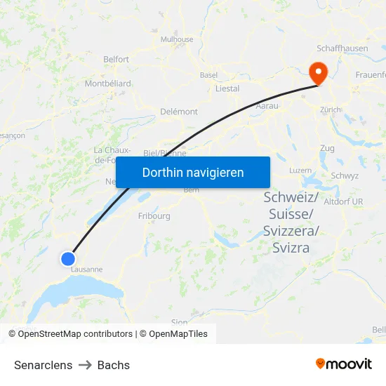 Senarclens to Bachs map